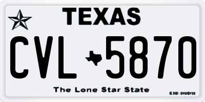 TX license plate CVL5870