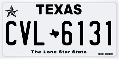TX license plate CVL6131