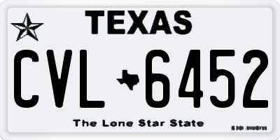 TX license plate CVL6452