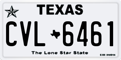 TX license plate CVL6461