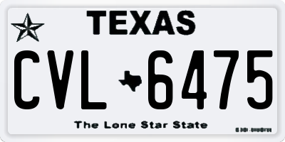 TX license plate CVL6475