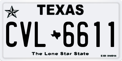 TX license plate CVL6611