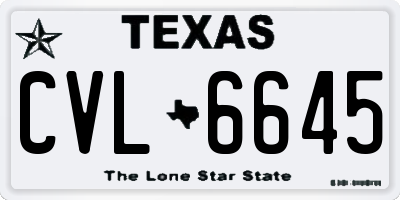 TX license plate CVL6645