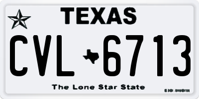 TX license plate CVL6713
