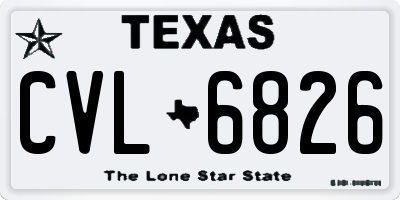 TX license plate CVL6826