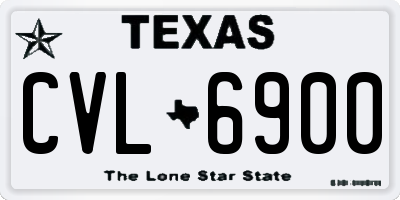 TX license plate CVL6900