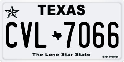 TX license plate CVL7066