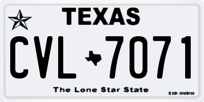TX license plate CVL7071