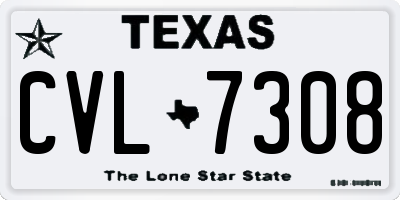TX license plate CVL7308