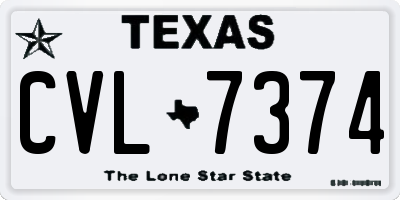 TX license plate CVL7374