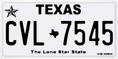 TX license plate CVL7545