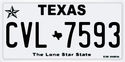 TX license plate CVL7593