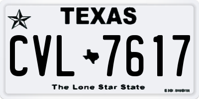 TX license plate CVL7617