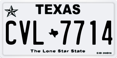 TX license plate CVL7714