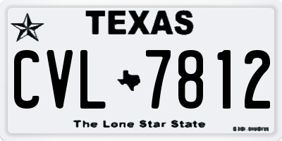 TX license plate CVL7812