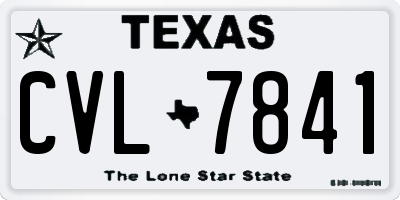 TX license plate CVL7841