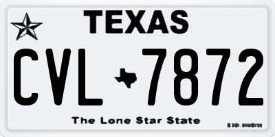 TX license plate CVL7872