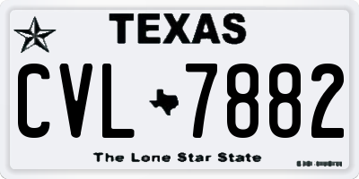 TX license plate CVL7882