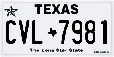 TX license plate CVL7981