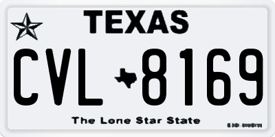 TX license plate CVL8169