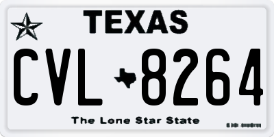 TX license plate CVL8264