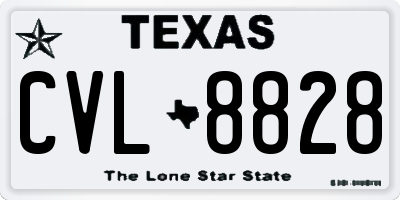 TX license plate CVL8828