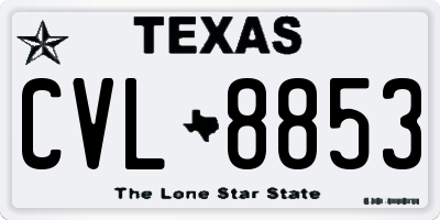 TX license plate CVL8853