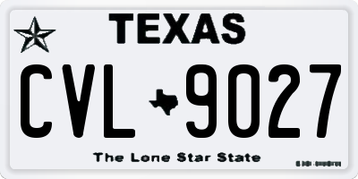 TX license plate CVL9027