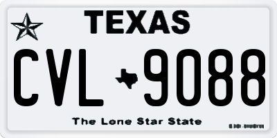 TX license plate CVL9088