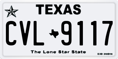 TX license plate CVL9117