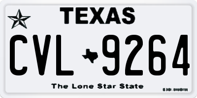 TX license plate CVL9264