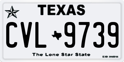 TX license plate CVL9739
