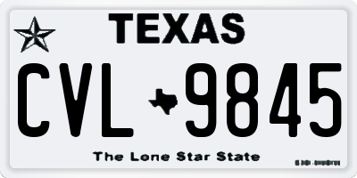 TX license plate CVL9845