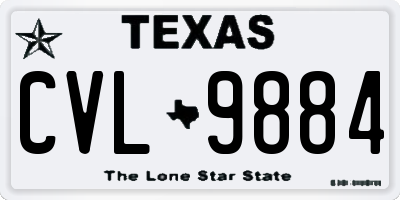 TX license plate CVL9884