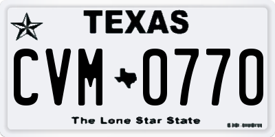 TX license plate CVM0770