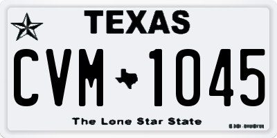 TX license plate CVM1045