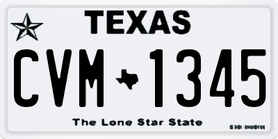 TX license plate CVM1345