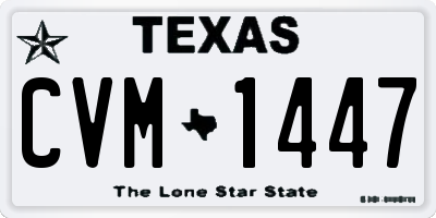 TX license plate CVM1447