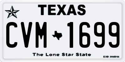 TX license plate CVM1699