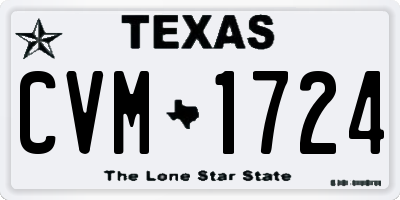 TX license plate CVM1724