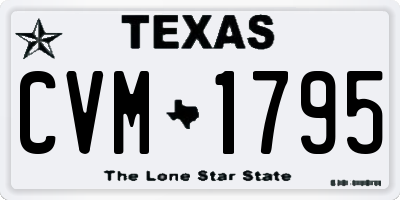 TX license plate CVM1795