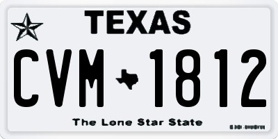 TX license plate CVM1812