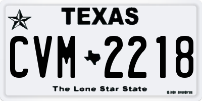 TX license plate CVM2218