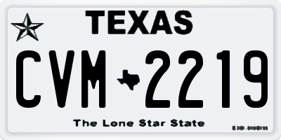 TX license plate CVM2219