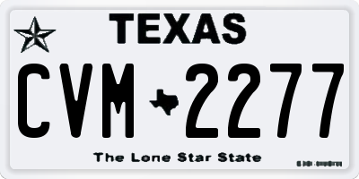 TX license plate CVM2277
