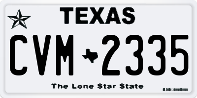 TX license plate CVM2335