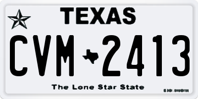 TX license plate CVM2413
