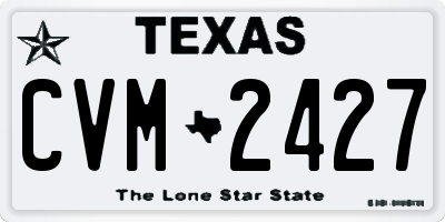 TX license plate CVM2427