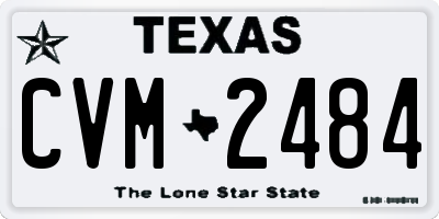 TX license plate CVM2484