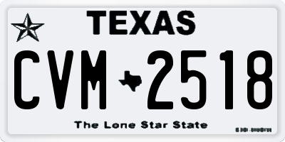 TX license plate CVM2518